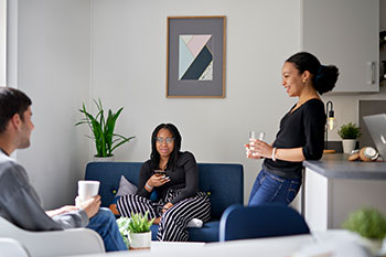 Students socialising in their accommodation