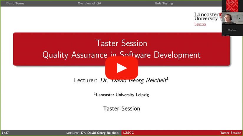 Play Video - 'Quality Assurance in Software Development’ – online taster session in Software Engineering