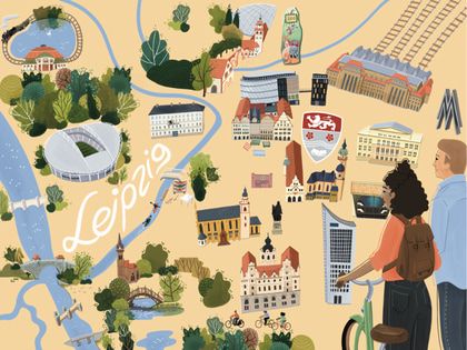 Leipzig map graphic