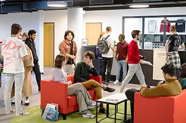 Group of students in lounge area